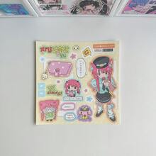 卡通女孩人物贴纸，可爱酷炫女孩贴纸，INS 风格人物贴纸，适合 DIY 剪贴簿，多人物卡通设计，自粘装饰贴纸，适用于剪贴簿、相册、行李箱/笔记本电脑/滑板/吉他/冰箱/头盔/日历，可作为生日和节日礼物 - 彩色 - 查看 7