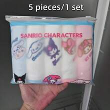 1/3/5 Pcs Sanrio Character Square Face Towels - Soft Polyester Blend, Absorbent & Durable, Cute Cartoon Patterns, Suitable For Face And Hand Use | Playful Design | Polyester Blend Towels
