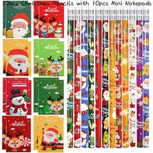 11/22件套圣诞笔记本和铅笔套装，袖珍笔记本，迷你便签本，雪人圣诞老人铅笔，适合作为圣诞派对礼物、圣诞袜填充物，颜色和款式随机。 - 聖誕節E - 查看 11