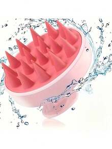 1PC Scalp Massage Brush, Wheat Straw Hair Washing Tool, Silicon Hair Brush, Massage & Cleansing Scalp Brush, Scalp Exfoliating Scrub, Dandruff Removal Tool, Suitable For Both Men And Women
