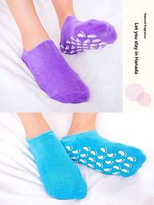 1 Pair Gel Hand Mask Gloves, Foot Mask Leg Warmers, Moisturizing Gel Hand & Foot Care Leg Warmers, Silicone Moisturizing Hand Gloves, Moisturizing Foot Leg Warmers, Gel Leg Warmers, SPA Hand Mask Gloves, Skin Care Gloves, Silicone Foot Gloves, Hand And Foot Care Tools - Multicolor - View 11