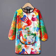 Delantales para Niños, Mandiles para Niños, Delantal de Pintura Impermeable Con Bolsillos Mangas Largas Antimanchas Con Correas Ajustables, para Niños de 3 a 16 Años Para Pintar y Cocinar - Grande - Ver 9