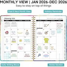 2026 Planner, Weekly And Monthly Calendar Planner Book, January 2026 - December 2026, Hardcover Planner With Monthly Tabs, Notes Pages, Women & Men, A5 (6.4 X 8.5) - Gold - S.起重機 - 查看 10