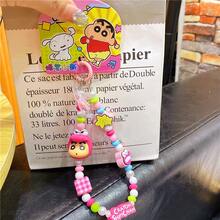 蜡笔小新套装：超人小新手链扣和串珠手机挂饰，DIY 可爱动漫配饰，手机/包/相机防丢带，耐用，怀旧收藏品，情侣/粉丝的完美礼物，跨境热销（亚马逊/Shein） - 彩色 - 查看 4