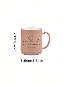 1pc Personalized Coffee Mug, Customized Name Ceramic Cup, 380ml/12oz Plastic Tumbler, Personalized Anniversary Gift, Suitable For Family, Women, Men, Holiday Gift, Mildew Resistant, Reusable, Elegant, Cute, Modern, Minimalist Design - Multicolor - View 5