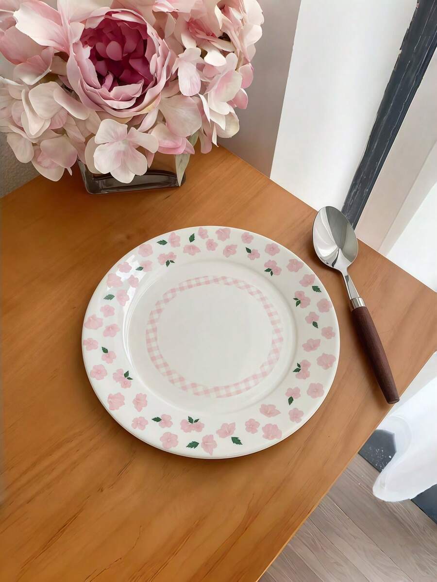 8-Inch Ceramic Plate, Household Tableware, Dish For Food, Cake, Snack, Dessert, Fruit, Salad - Multicolor - View 1