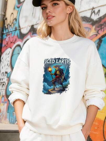 Kled Earth Black Thorn Men'S Pure Cotton Short-Sleeve Hoodless Sweahoodless Sweathoodless Sweatshirt, Cool Pirate Design