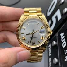 Factory Low Price Cross-Border Foreign Trade Laojia Log Watch Men's Watch Fully Automatic Mechanical Watch Mechanical Watch Stainless Steel Band Waterproof Watch Men - Platinum Steel  1 - View 3