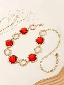 1 قطعة حزام معدني مرصع بالسلاسل على الطراز البوهيمي للنساء، إكسسوارات مجوهرات