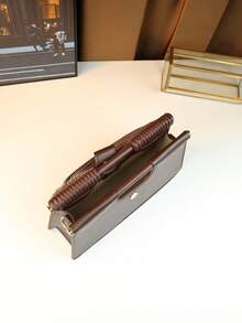 Fashionable Niche Design Pasta Bag, Versatile Shoulder/Crossbody Square Bag, Clutch Purse, New Arrival - Coffee - View 7