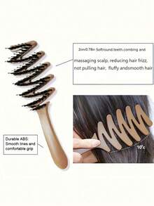 1/2 Pcs High Quality Boar Bristle Hair Brush, Long Handle Fluffy Hair Brush - Anti-Static, Creates Soft & Voluminous Hair, Durable ABS Handle, Suitable For Thick, Curly, Fine, Short & Long Hair, Dry & Wet Use, Unisex, Essential Hair Care & Travel Accessory - Multicolor - View 6