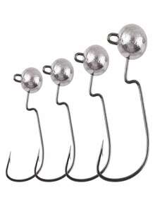 10 piezas de anzuelos con cabeza de plomo para cebo blando, con espiga curva de barriga ancha y fondo antiatasco, adecuados para accesorios de pesca