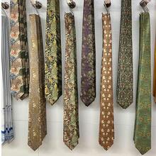 Vintage Printed Tie For Men And Women Hand-Tied Formal Casual Green Fun Floral Animal Tie - 005 - 查看 1
