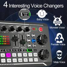 Podcast Equipment Bundle Audio Interface, DJ Mixer, BM-800 Condenser Microphone, Studio Equipment With Mic Arm, Streaming, Voice Over, Singing, PC - Black - View 4