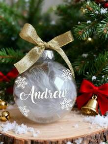 1pc Customized Personalized Christmas Ball, Personalized Christmas Tree Decoration, Christmas Party Wedding Guest Gift, Holiday Gift, Customized Christmas Ornament - Multicolor - View 5