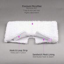 8-Pack Premium Steam Mop Replacement Pads, Ultra Thick Microfiber Pads For All Steam Mops, Deep Clean Hardwood, Tile & Laminate Floors, Super Absorbent Washable & Reusable, Non-Scratch Surface Protection, Durable Cleaning Pads, Multi-Purpose Floor Care, Easy To Clean, Long Lasting Performanc - 2 gói màu trắng - Xem 5