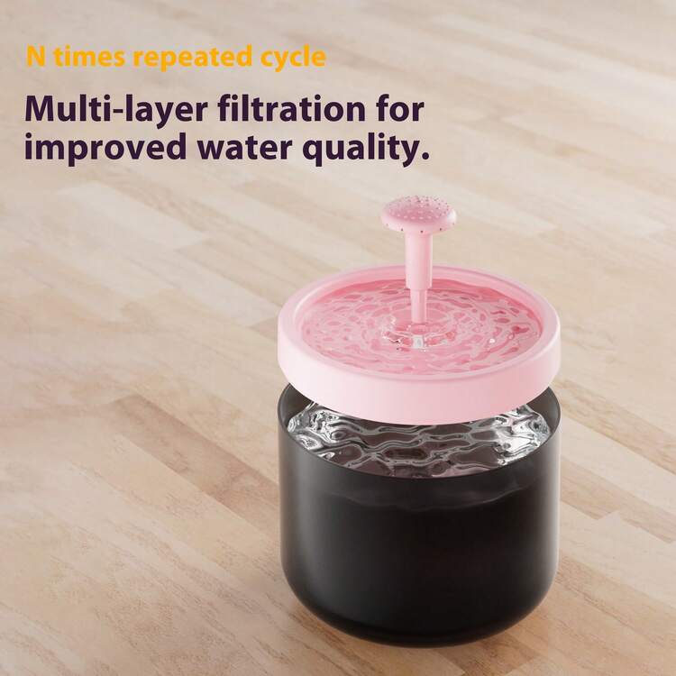 1800毫升 USB供电自动宠物饮水器，猫狗饮水碗带过滤器、水位视窗、易于清洁、室内猫咪饮水器 - 彩色 - 查看 6