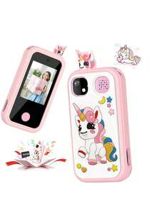 Telefono intelligente per bambini, regali di Natale e compleanno per bambini e bambine di età 3-10 anni, lettore MP3 con doppia fotocamera, telefono touch screen giocattolo educativo per bambini di 3, 4, 5, 6, 7, 8, 9, 10 anni