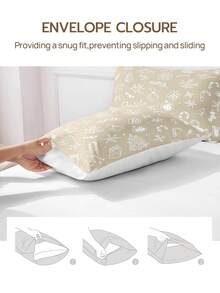 1pc Christmas Reindeer & Snowflake Print Pillowcase (Pillow Insert Not Included), Soft & Breathable, Suitable For Christmas And Daily Living Room, Bedroom, Sofa Decor, Also Can Be Used As Car Pillow, Machine Washable, Applicable For Home Bedding, School Dormitory, Etc. - Multicolor - View 5