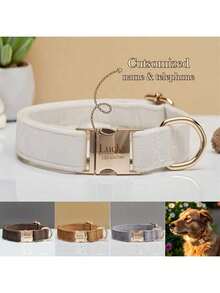 1pc Customizable Velvet Pet Dog Collar With Name & Phone Number, Bow Tie Decor, Suitable For Party & Daily Use, Gift For Pets - Multicolor - View 29