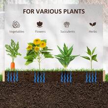 Outsunny 39'' X 39'' Screwless Raised Garden Bed, Wooden Planter Box, Easy DIY Herb Garden For Vegetable Flower Herb Outdoor Lawn Yard Patio - Wood Color - View 6