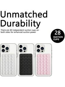 1/2PCS Silicone Suction Cup Phone Case Mount Double Sided, Phone Accessories Hands-Free Strong Grip Holder For Selfies And Videos Hands-Free, Power Grip Holder For Selfie Video - Durable, Easy To Use - Compatible With IPhone And Android