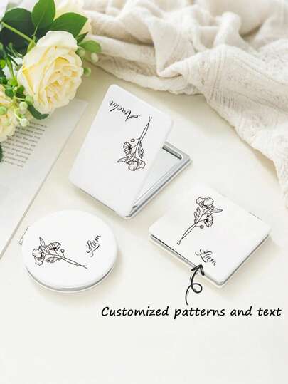 1개 개인화된 휴대용 화장 거울, 패셔너블 & 엘레강스, 결혼식, 신부 파티, 신부 들러리, 여자 친구, 어머니를 위한 완벽한 선물