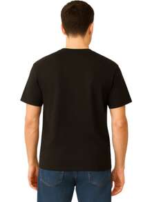 Retro-Inspired "Homies For Life" Graphic Tee - Men's Casual Cotton T-Shirt With Vintage Car And Gothic Street Design, Short Sleeves, Fabric Weight, Ideal Valentine's Day Gift - màu đen - Xem 2