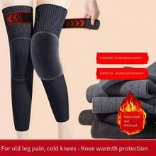 1 Pair Knee Pads, Polyester Fiber Thermal Lining Thick, Extended Strap Anti-, Knitted Fabric, Unisex, Daily Warmth, Autumn/Winter Knee Warmer - Multicolor - View 1