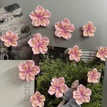 10pcs/20pcs/30pcs Pink & Purple Floral Shaped Pushpins, Cute Cartoon Resin Peach Blossom Decorative 3D Thumbtacks For Cork Board, Photo Decoration, Photo Wall, Map And School Supplies Decoration, Holiday Decor Materials - Multicolor - View 9