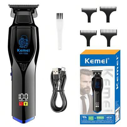 Kemei 【专业无线理发器】科美 KM-1556 理发师级电动理发器，锂电池快速褪色机，锋利刀片，不拉扯，适用于沙龙、家庭、男士理发