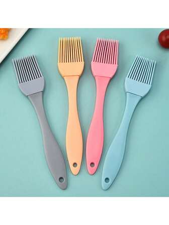 1pc Home Mini BBQ Grill Oil Brush, Silicone Material Heat-Resistant, Easy To Clean