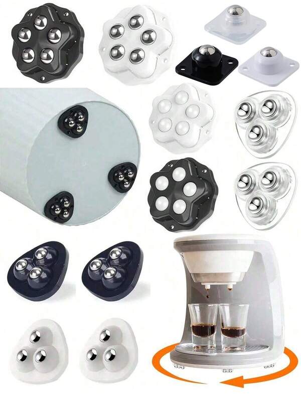 4 et 8 pièces Roulettes pivotantes 360° auto-adhésives - Roulettes pivotantes lisses et silencieuses pour un déplacement sans effort sur les meubles, les machines à café et les boîtes de rangement - Plusieurs styles et couleurs disponibles