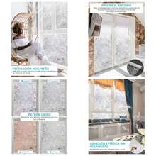 3D Pelcula Decorativa de Vidrio, Protector Privacidad Sin Pegamento, Autoadhesiva Anti, Pelcula para Ventana, Adecuado Hogar para Sala De Estar Bao Dormitorio Cocina Oficina 40x 300CM - Tulipán + 40x500 cm - Ver 1