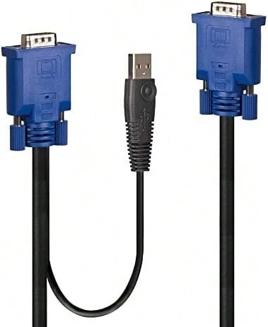 Lindy 32186 KVM Cable For Video, Keyboard And Mouse (Black, Blue) 2 M