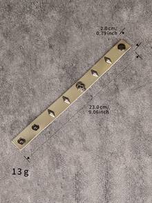 1 pieza Brazalete vintage estilo punk rock con calavera, brazalete de PU personalizado unisex para moda y actuaciones, regalo de Halloween, accesorio diario