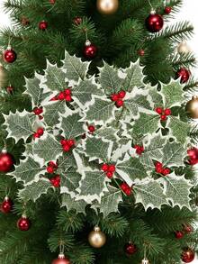 Artificial Norfolk Pine, Juniper, And Eucalyptus Wreath, Accented With Silver Dollar Leaves, Faux Greenery Garland, Suitable For Wedding, Indoor/Outdoor Home Decor, Fireplace, Table, Porch, Wall, Valentine's Day, Halloween, Thanksgiving, Easter Decoration - Multicolor - View 10