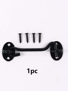 1PC 4-Inch Barn Door Lock Hardware, Slide Lock Eye Hook Latch With Screws, Rust-Resistant Metal Latch For Privacy Hook Locks For Interior Doors, Windows, Wood Fences, Garage Doors