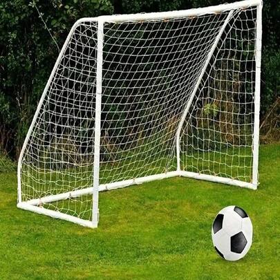 Hochwertige Fußballtrainingsnetz für Jugendliche, strapazierfähiges weißes Fußballnetz mit verstärktem Rahmen und stabilen Halterungen für Outdoor-Training und Wettkämpfe, Fußballzubehör, solide Konstruktion