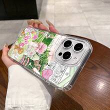 Funda magnética para phone 11/12/13/14/15/16/Promax con diseño de collage verde. Resistente, compatible, a prueba de golpes, de silicona. Elegante, duradera y fácil de usar - transparente - Ver 2