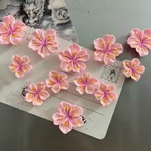 10pcs/20pcs/30pcs Pink & Purple Floral Shaped Pushpins, Cute Cartoon Resin Peach Blossom Decorative 3D Thumbtacks For Cork Board, Photo Decoration, Photo Wall, Map And School Supplies Decoration, Holiday Decor Materials - Multicolor - View 12