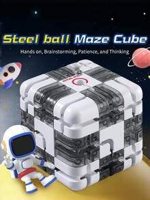 Cubic Maze Advanced Version GCC Intelligent Balance 3x3 3D Marble Rolling Maze Puzzle, High IQ Stress Relief Toy, Learning & Educational Toy, Children Toy, Christmas Gift