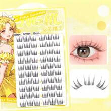 1pc Korean Glue-Free Segmented False Eyelashes, Natural Simulation Of Sexy - Black - View 8