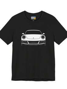 911 Shirt W 991.1 Front Silhouette  991 Years 2012 - 2016 On Soft Tshirt - 款式9 - 查看 1