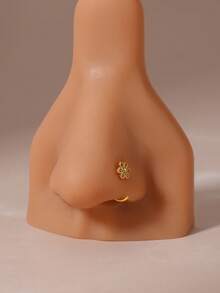 18K镀金可爱花朵鼻环20G-C形花朵镶嵌锆石鼻钉/鼻孔饰品适合日常佩戴小鼻环 - 多款式 - 查看 9