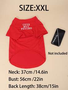 这款轻便的宠物服装适合猫狗穿着，采用字母印花圆领T恤设计，适合小型猫咪和法国斗牛犬。春、夏、秋季居家或外出穿着都非常合适，让您的爱犬更加快乐。（本产品尺码偏小，建议购买大1-2个尺码） - 紅色 - 查看 12