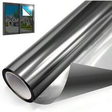 Pelcula de Ventana, 90x600 Vinil para Ventana Bloquea Calor Anti - Rayos Protector, Pelcula Adhesiva Privacidad Espejo Unidireccional para Sala Cocina Oficina Hogar 90x601cm - 90x601cm - Ver 2