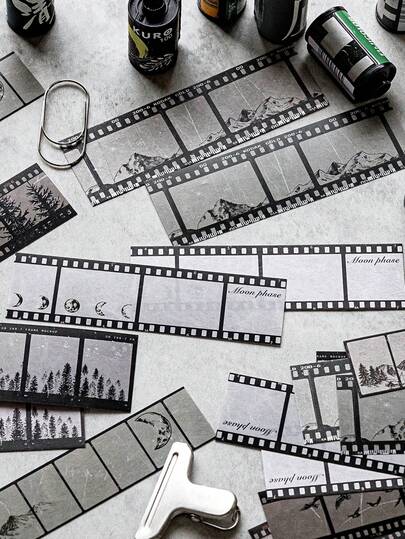 MOCARD 10pcs/Pack Vintage Film Strip Stickers, Creative Aesthetic Stickers For Scrapbooking, DIY Decoration, Gifts, Personalized Stationery