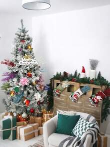 12pcs Sparkling Glitter Christmas Berry Picks - Perfect For DIY Wreaths, Tree Decorations & Holiday Crafts