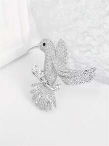 1PC Exquisite And Shiny Rhinestone Hummingbird Brooch - A Fashionable, Charming, Elegant And Romantic Accessory For Women's Clothing - The Perfect Gift For Weddings And Banquets - Multicolor - View 1